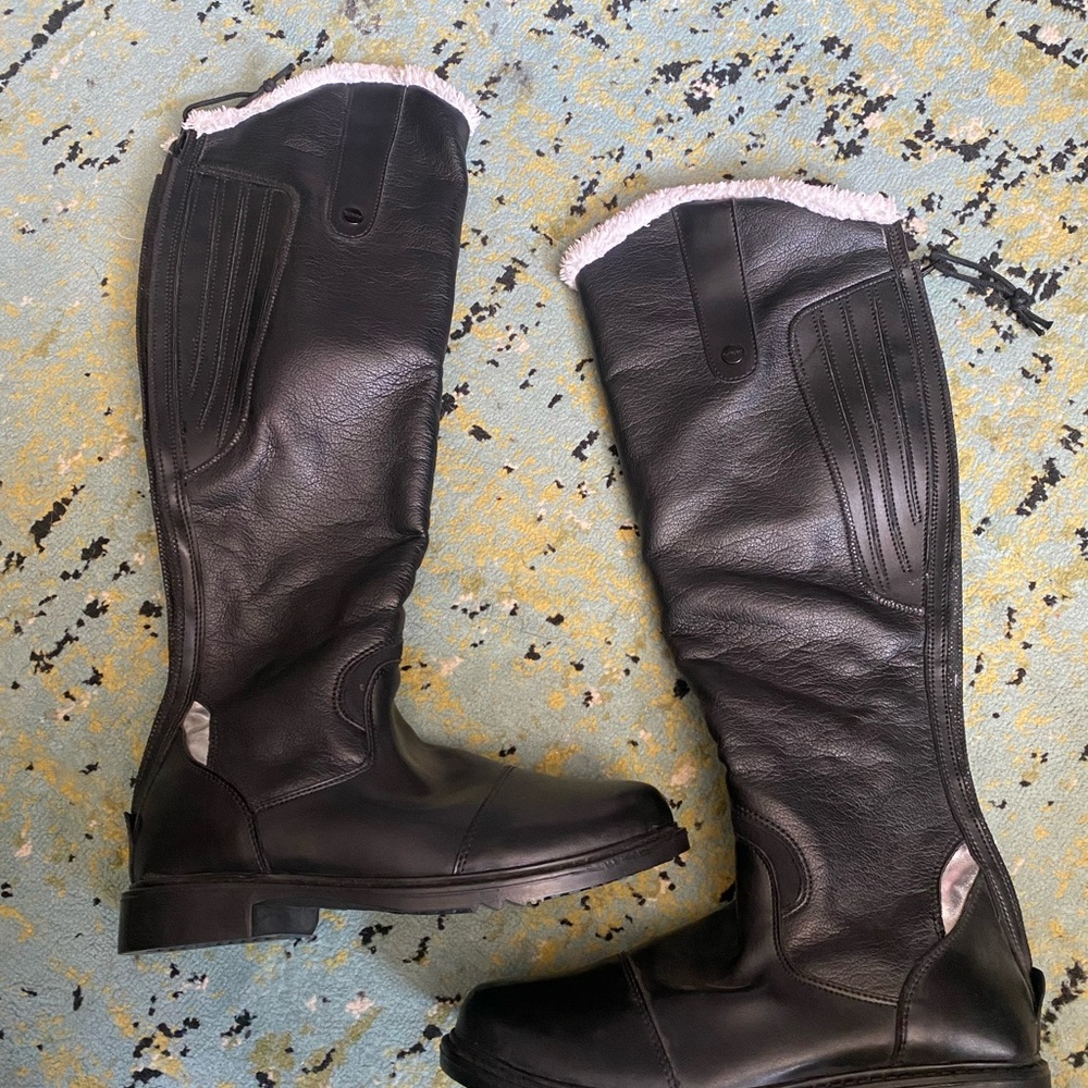 Women's Black Riding Boots - Picture 2 of 7